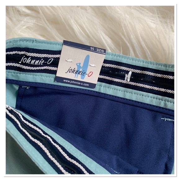 NWT Johnnie-O Wyatt Chino Golf Shorts Blue 35 - Picture 10 of 10